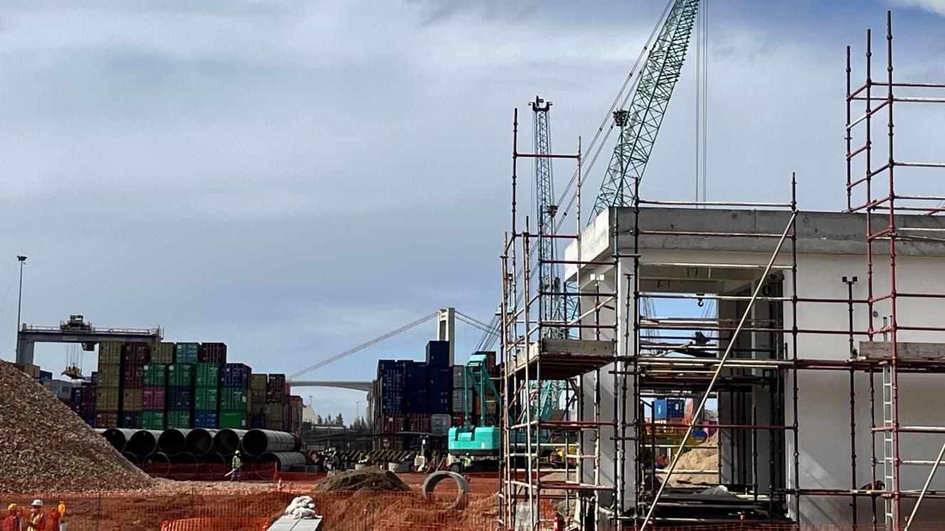 Construction work is well under way at DP World’s container terminal at the Port of Maputo. 